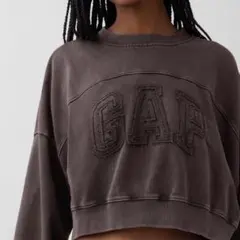 フレンチテリー オーバーサイズ GAPロゴ クロップドスウェットシャツのサムネイル