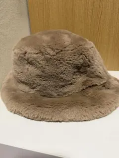 【ほぼ未使用】ベージュ ファー バケットハット