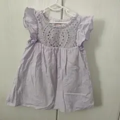 プティマイン　女の子　90　チュニック　ワンピース　薄い紫　裏地あり