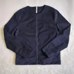 ZARA MAN ザラマン ベロアジャケット ノーカラー フルジップ 紺 メンズ