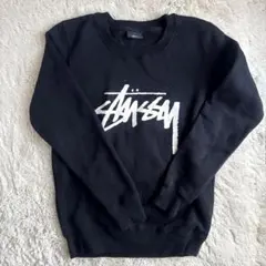 STUSSY クルーネック スウェット ブラック ロゴ