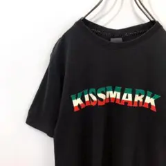 kissmark トリコローレ カラー ビッグ ロゴ クルーネック Tシャツ