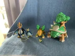 立体ポケモン図鑑 ナエトル進化系 ポッチャマ進化系　1/40スケール