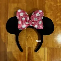 ディズニー　ミニー　カチューシャ　ピンクキラキラ