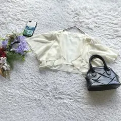 シーン ボレロ シフォン 9/M フリル フォーマル 結婚式 お呼ばれ 上品のサムネイル