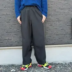 コーエン スラックス ワイド イージー タック ブラック S｜春 リラックス