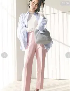 Mila Owenセンタープレス後ゴムテーパードパンツ【手洗い可能】