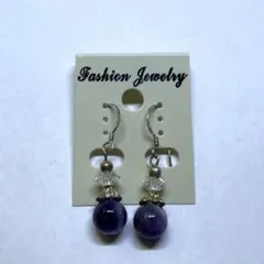 丸玉アメジストピアス