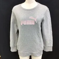 U047K レディース トレーナー グレー 刺繍 秋冬PUMA L 2/19