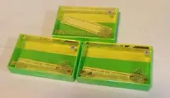 当時物 ファミコン カセットケース 黄緑3個