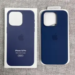 「新品未使用」 iPhone 16 Pro シリコンケース ダークブルー