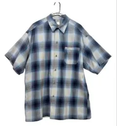CALTOP 半袖 シャツ キャルトップ 2XL オンブレチェック 青