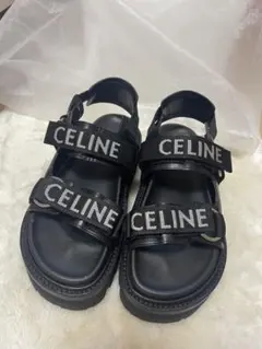 美品　CELINEセリーヌ バルキーサンダル ロゴ 厚底 23.5cm ブラックのサムネイル