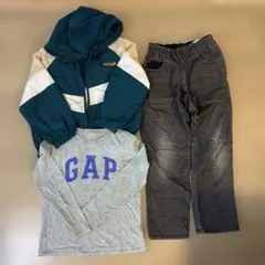 GAP 長袖カットソー フード付きアウター パンツ 3点セット