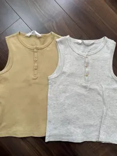 H&M ボタン付きタンクトップ 2枚セット