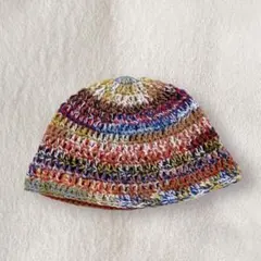 1　クロシェハット　クラッシャーハット　レア　バケットハット　手編み　1点もの