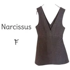 R36【Narcissus】ノースリーブ ワンピース グレー Vネック Fのサムネイル