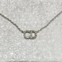 美品✨ディオール CLAIR D LUNE ネックレス　ラインストーン　シルバー