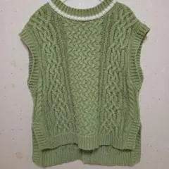 【2月末まで値下げ中】Lugnoncure ニットベスト ライトグリーン