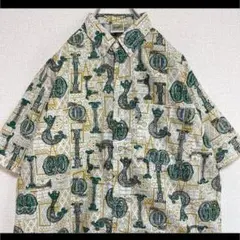 1点物 総柄シャツ 柄シャツ 半袖 個性的 派手