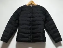 無印良品 秋冬／軽量 ポケッタブルノーカラーダウンジャケット 黒 レディースM