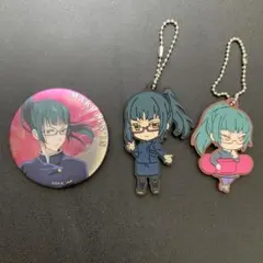 呪術廻戦 禪院真希 缶バッジ ラバーストラップ