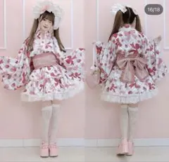 まゆろん ドレス浴衣・帯セット ピンク Mサイズ - メルカリ