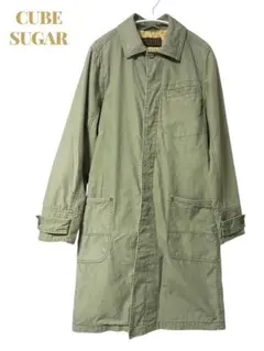 CUBE SUGAR キューブシュガー　ステンカラーコート　カーキ　花柄