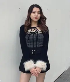 oneway ファー付きボレロ風トップス ブラック系その他