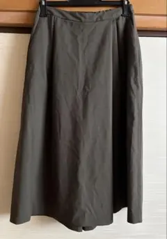 ブラウン　ダークグレー ワイドパンツ ゴムウエスト　ユニクロ