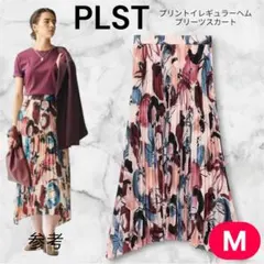 美品✨　PLST プラステ プリントイレギュラーヘム プリーツ スカート　Mのサムネイル