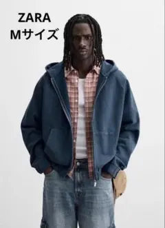 ZARA　ザラ　ウォッシュ加工ジップアップフーディ Mサイズ 完売品のサムネイル