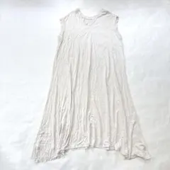 Dressherself シルクリネン　フレアワンピース ノースリーブ　2way