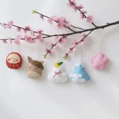 お正月 壁飾り ガーランド 2026年 干支 馬　吊るし飾り 冬 ハンドメイド