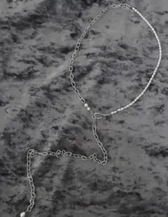 UNBEIGE アンベイジ 淡水パール×チェーンフックネックレス ネックレス