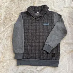 Somersault 黒グレー系チェック柄 ハイネック トレーナー 160