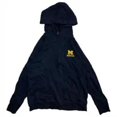 00s チャンピオン ミシガン大 ジップパーカー 黒 2XL カレッジロゴ 古着