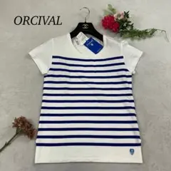 K832 新品未使用 M オーシバル タグ付き ボーダー カットソー レディース