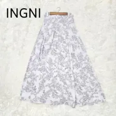 美品＊INGNI　ロングスカート　バックレースアップ　フレア　ホワイト　アイボリ