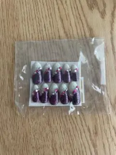 ネイルチップ 紫と白のグラデーション 10個入り