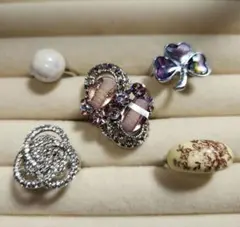 11〜12号 アンティークファッションリングセット 5点まとめ売り