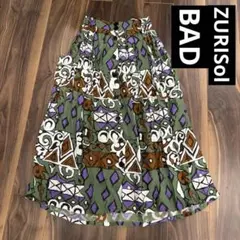 ZURIsol BAD 幾何学模様柄　花柄　ロングスカート