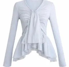 3時間限定】yilon TIE PEPLUM LACE BLOUSE BLUE - メルカリ