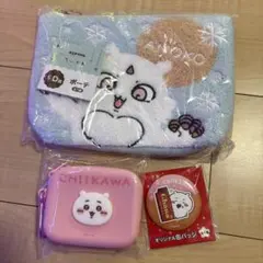 ちいかわ ポーチと缶バッジセット