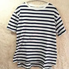 【アース ミュージック&エコロジー】 コットンボーダーTシャツ　定番　ゆったり