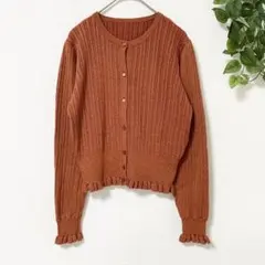 【ナイスクラップ】長袖カットソー カーディガン ラメ フリル ニット 春 春服