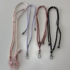 スマホショルダーストラップ 4本セット ピンク　紫　赤　黒