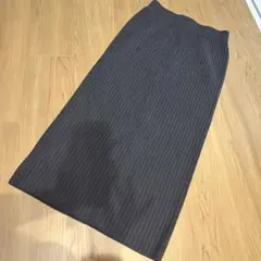 リブニット タイトスカート チャコールグレー Mサイズのサムネイル