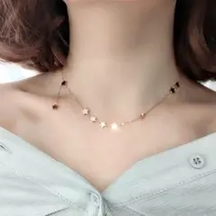 ネックレス ピンクゴールド 星 チェーン おしゃれ 揺れる かわいい 高見え