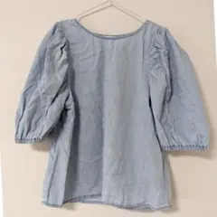 GU トップス 5分袖 デニム 130 プルオーバー